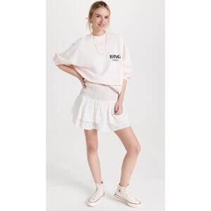 Madewell Women's Smocked Tiered Pull On Lightweight Mini Skirt Sz XXS Off White